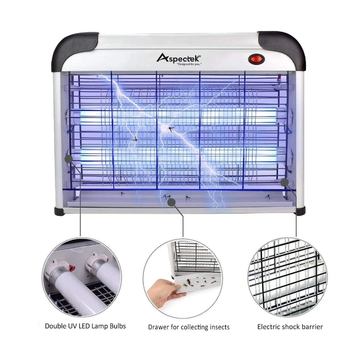 ASPECTEK Powerful 20W Electronic Insect Killer-Indoor Used