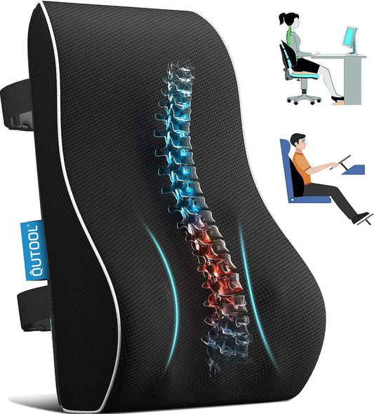 Lumbar Support Pillow for Office Chair Memory Foam Adjustable Straps