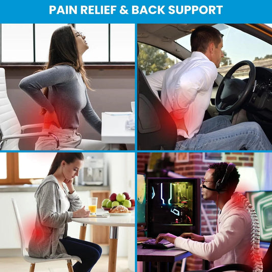 Lumbar Support Pillow for Office Chair Memory Foam Adjustable Straps
