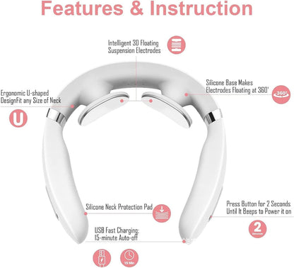 Cervical Neck Pain Relief Smart EMS Heat Massager Pulse Therapy