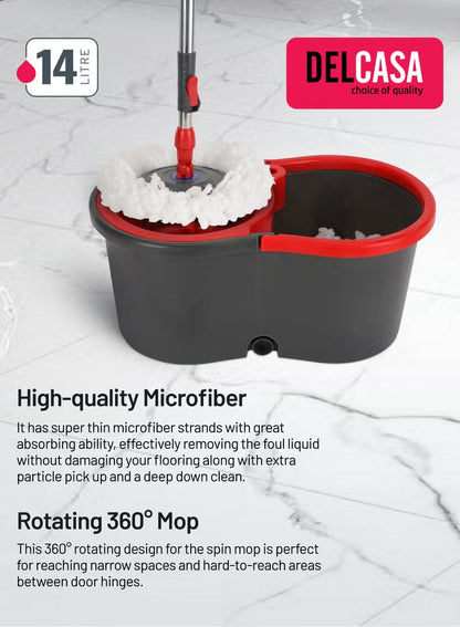 Vileda Easy Wring & Clean spin mop set with foot pedal | Handle 130 cm