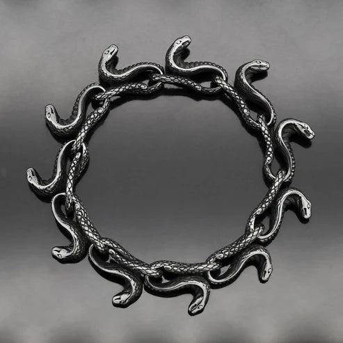 Stainless Steel Men's Bracelet Snake Head - Treviacart