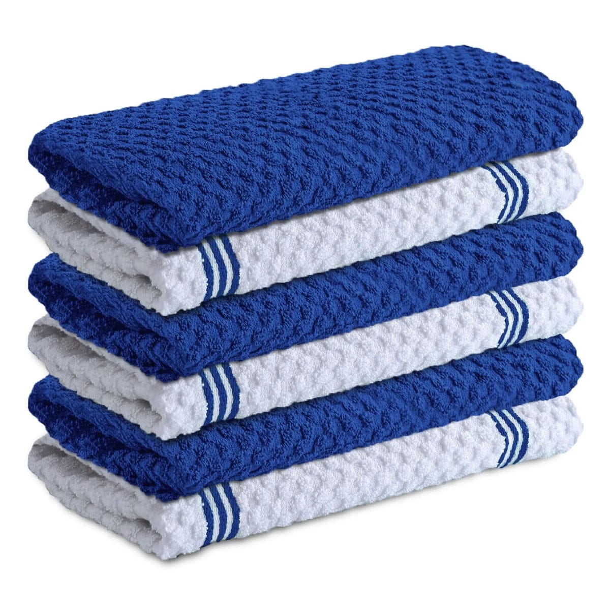 Premium Kitchen Towels Pack of 6, 100% Cotton 40cm x 70cm Absorbent Towels