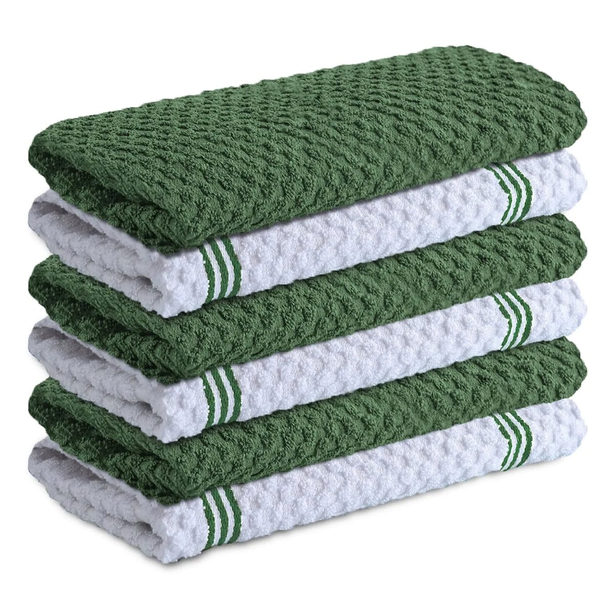 Premium Kitchen Towels Pack of 6, 100% Cotton 40cm x 70cm Absorbent Towels