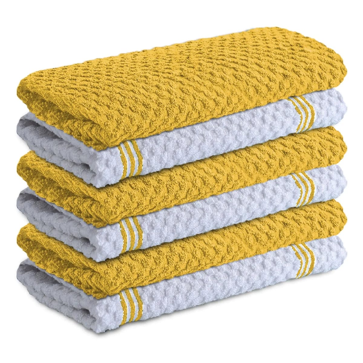 Premium Kitchen Towels Pack of 6, 100% Cotton 40cm x 70cm Absorbent Towels